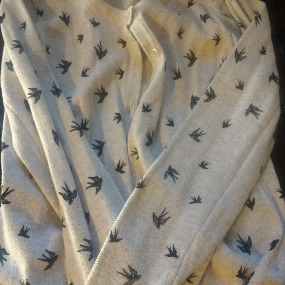 Bird pattern cardigan